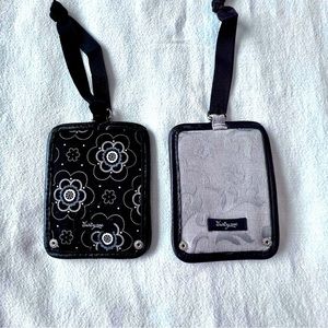 🥳 5/$25 Thirty-One luggage ID bag tags black onyx‎ blossom and gray floral